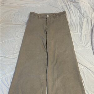 Women’s Wide-Leg Pants in Beige ZARA